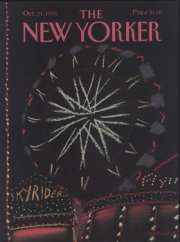 Ferris wheel at night. Pastel on colored paper. ©1985 The New Yorker